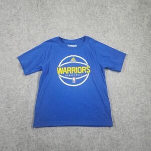 Adidas Golden State Warriors Basketball Shirt Kids 5/6 Blue Ultimate Tee NBA